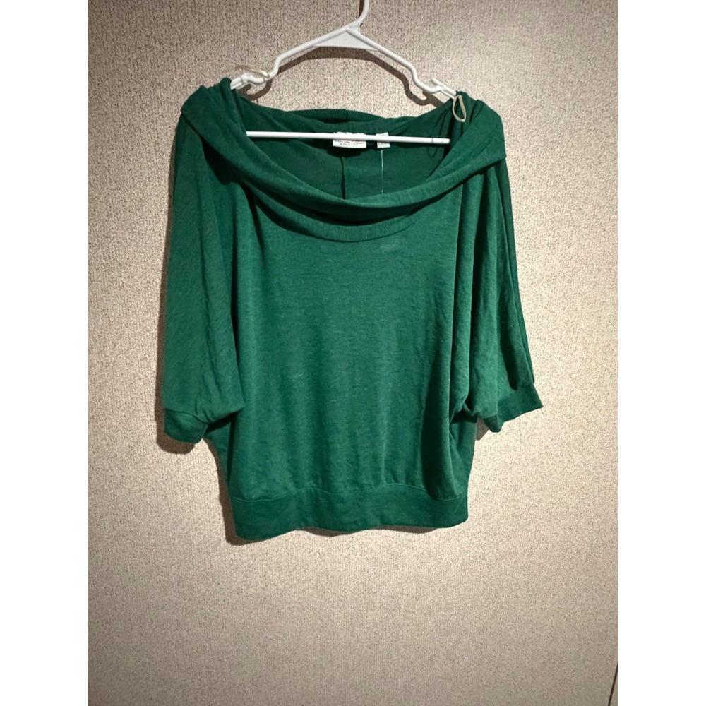 Sweet Pea NY&C Emerald Green Cowl Neck Dolman Sleeve Knit Top Medium NWT